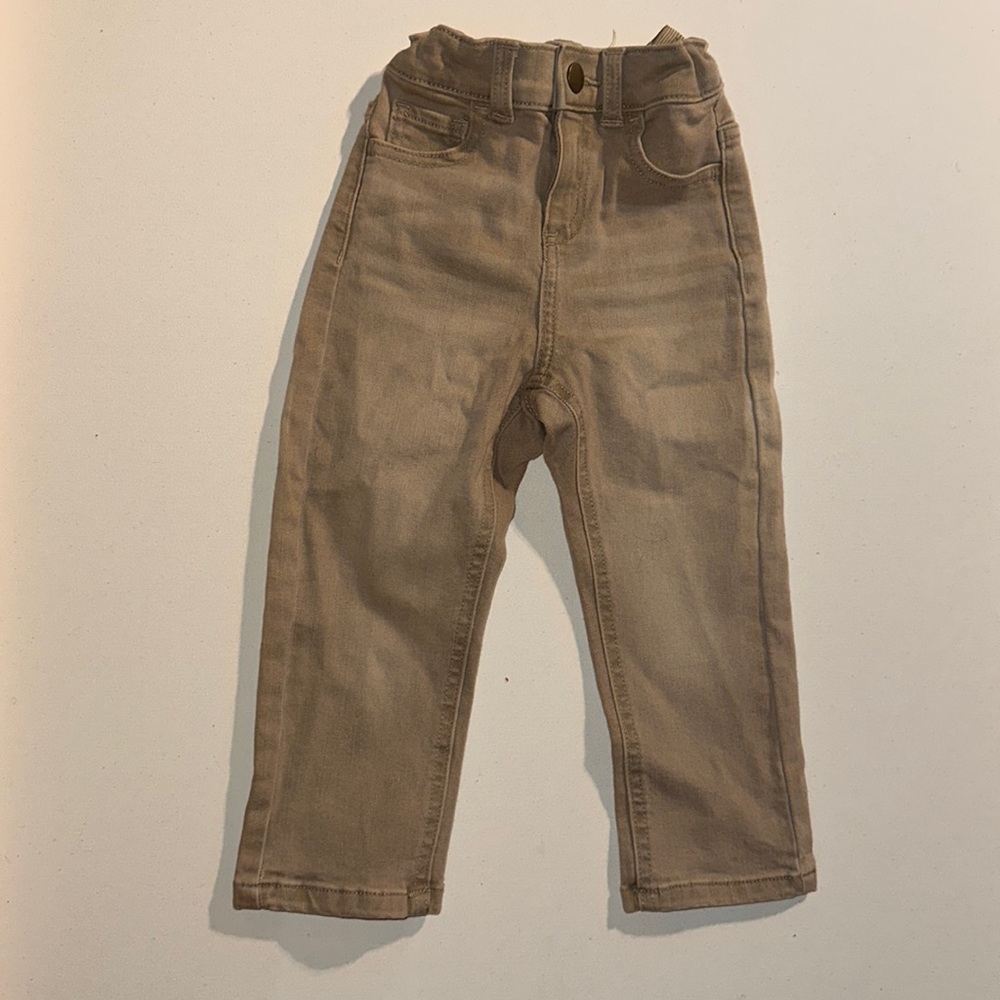 Washed Jeans size 3T beige adjustable waist bands